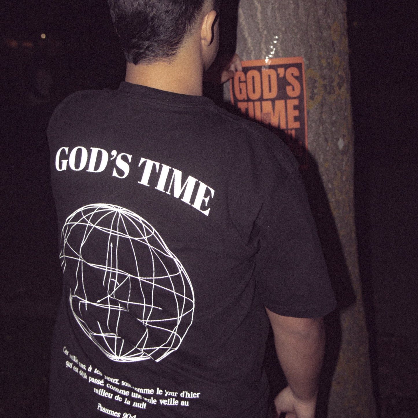 T SHIRT GOD'S TIME BLACK